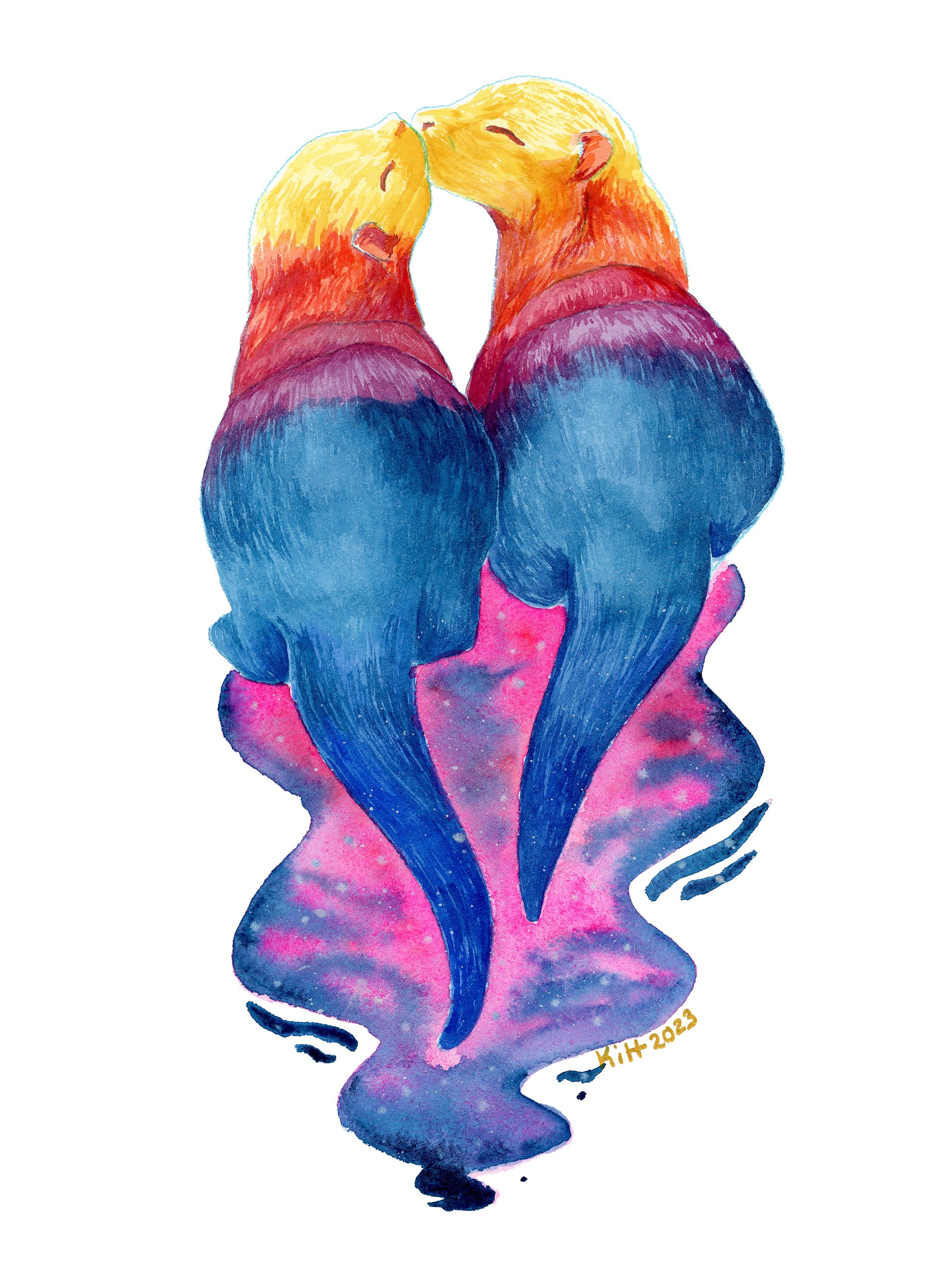 Cosmic Otters 8.5x11 Print product image (1)