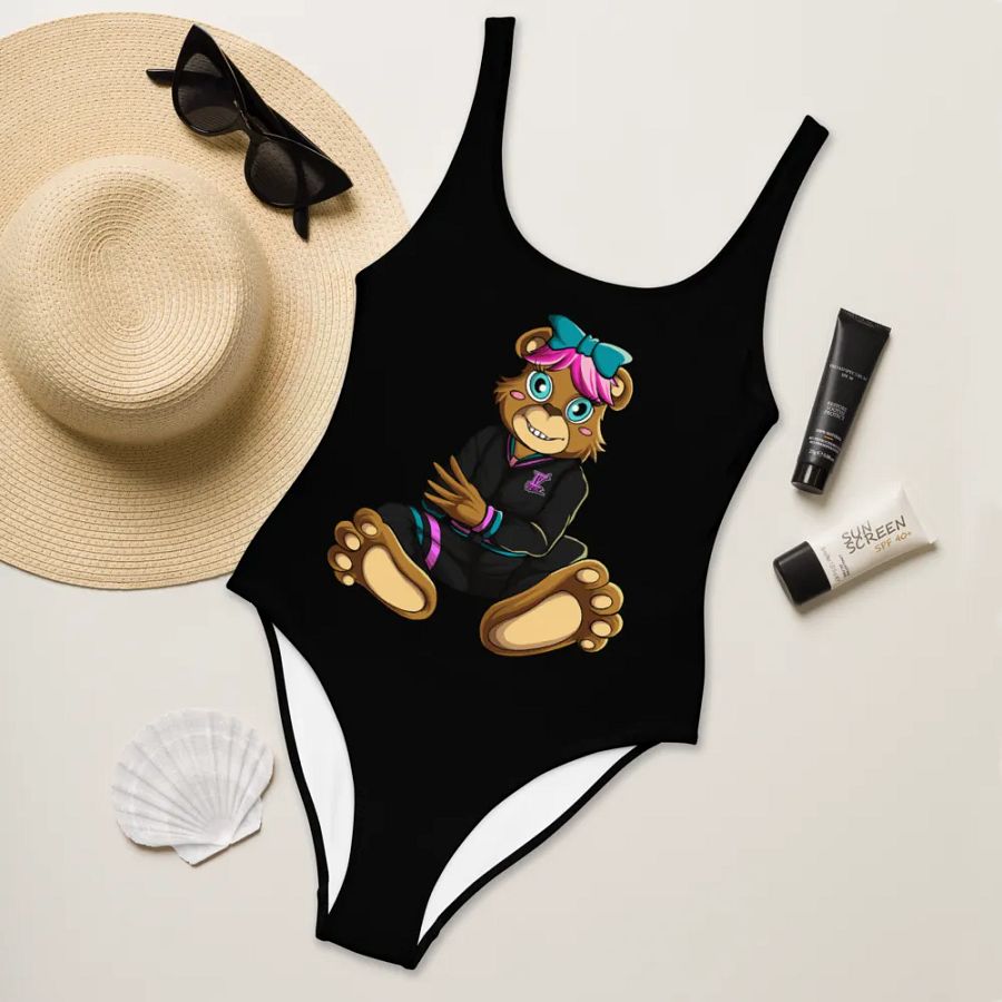Sitting Girl Bear One Piece Black product image (6)