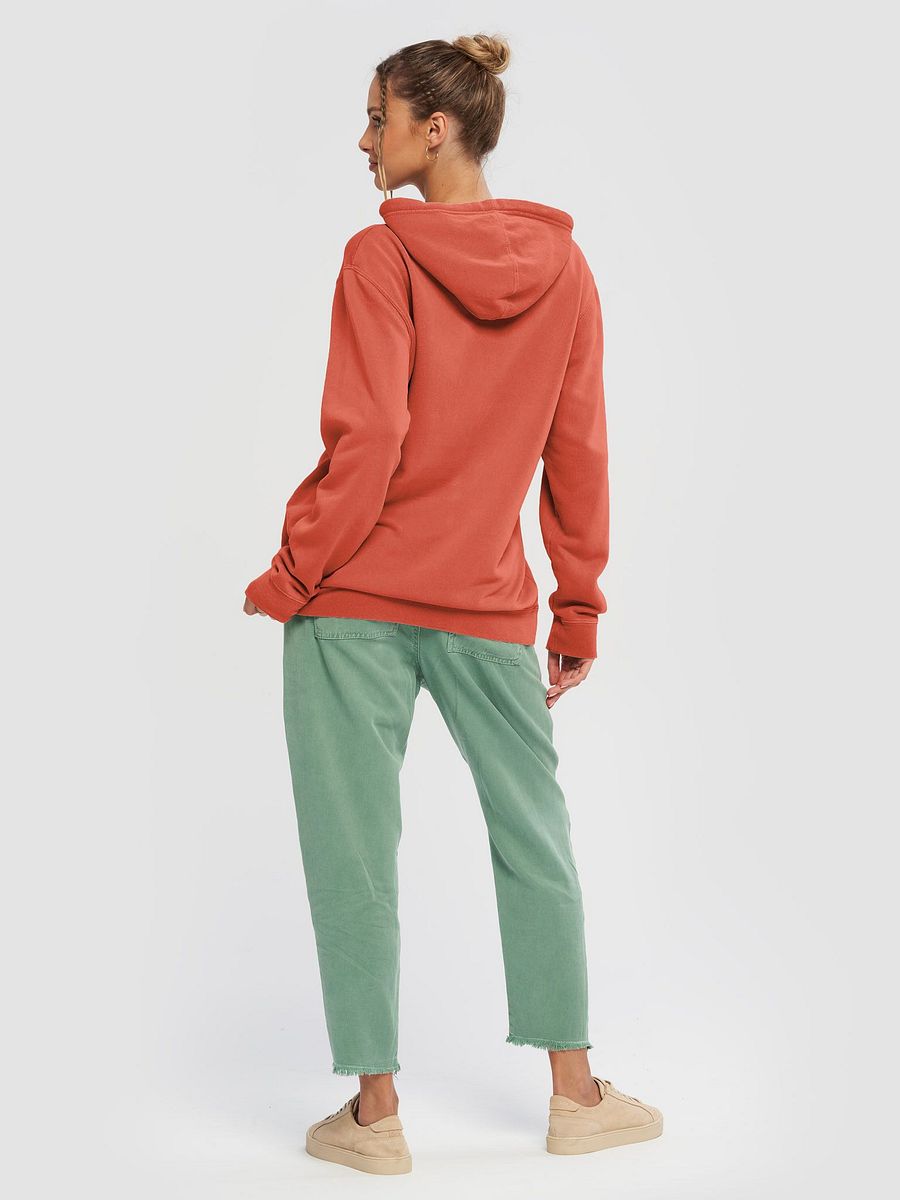 hyperverbal (comic sans, #5D1717) printed pigment dyed hoodie product image (4)