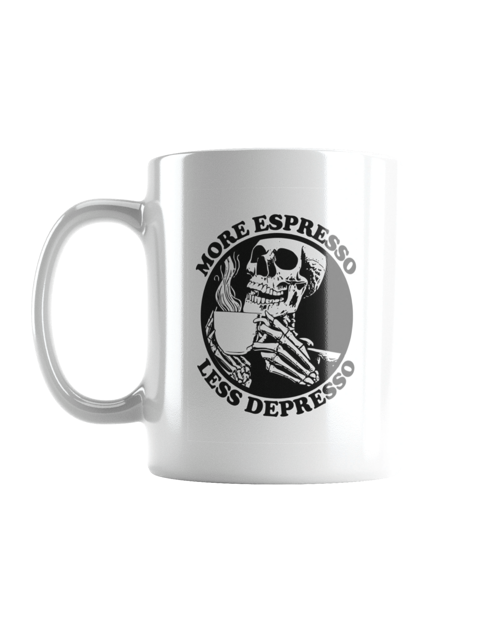 Skeleton Espresso White Glossy Mug product image (2)