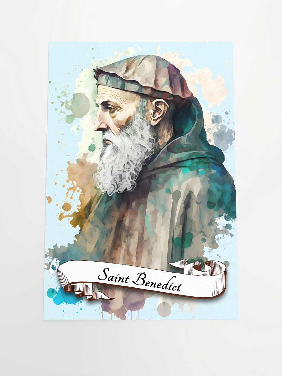 Saint Benedict Of Nursia Father Of Monasticism Patron Saint of Europe, Speleologists, Students, Farmers, Poison Victims, People Suffering from Infectious Diseases Matte Poster product image (3)