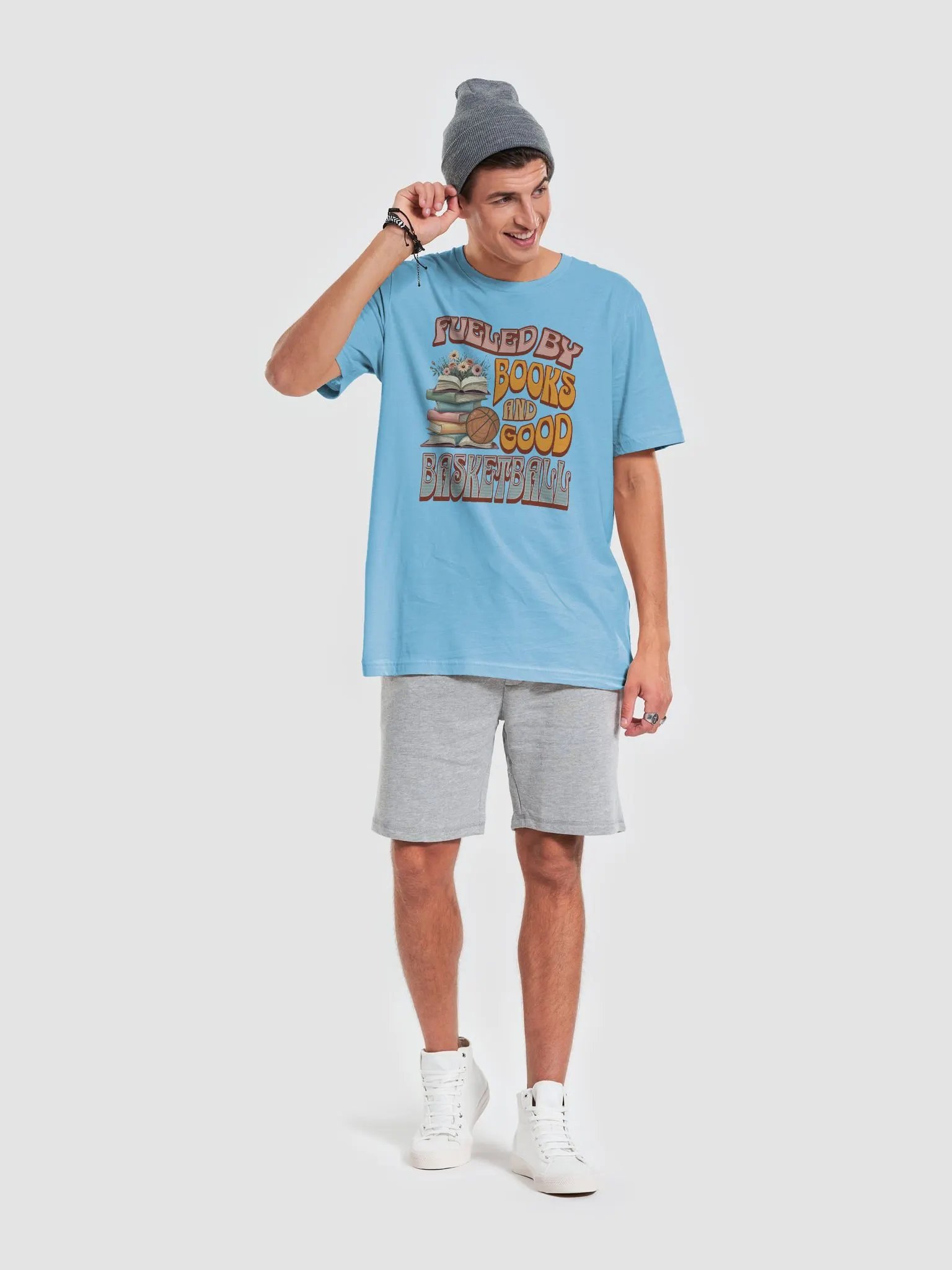 Fueled By Books And Good Basketball Hoops Tee product image (6)