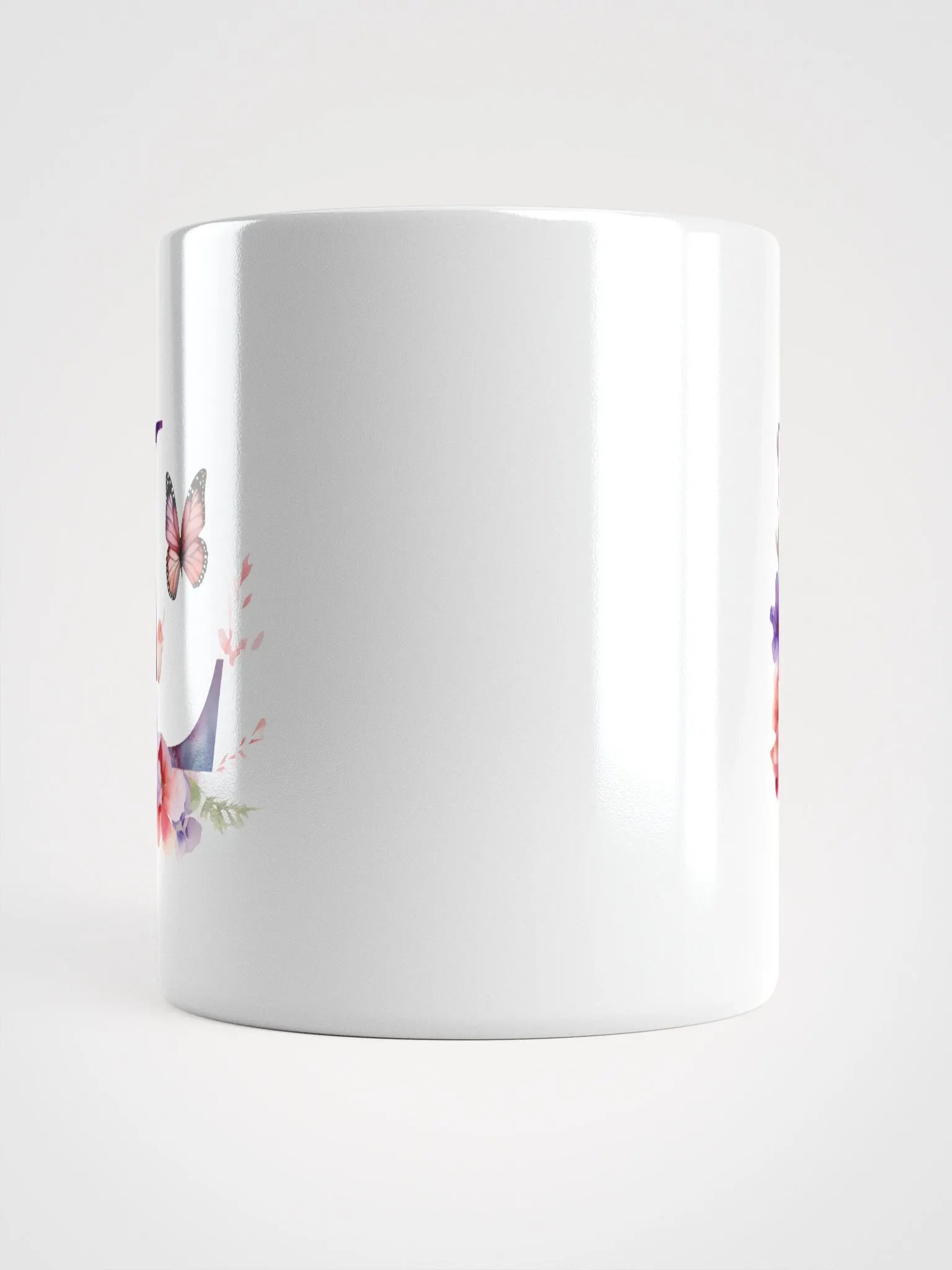Letter L Monogram Floral Fantasy White Glossy Mug product image (15)