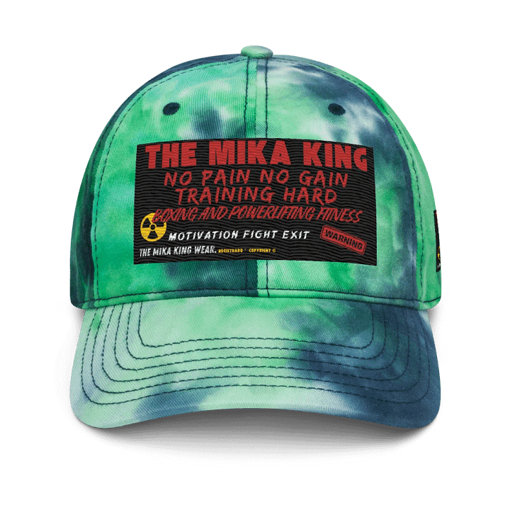 Gorra deportiva teñida con efecto tie-dye The Mika King Wear Fitness No pain no gain training hard edition. product image (1)