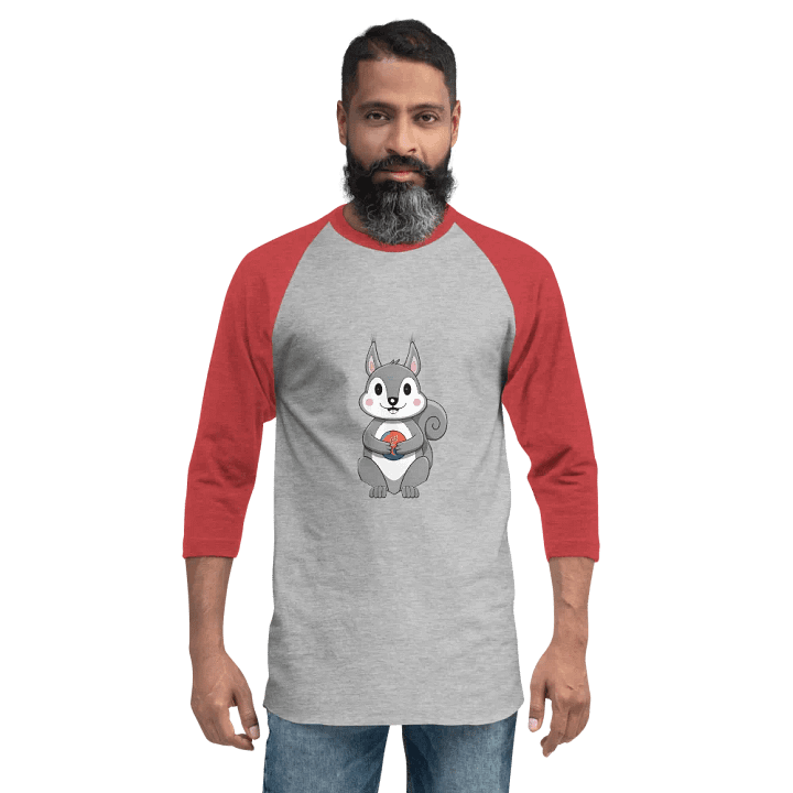 Cute Squirrel Holding Cosmic Orb Raglan Tee product image (2)