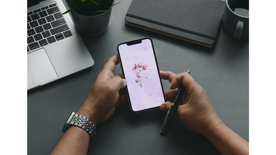 Self Care Flower Phone Wallpaper product image (3)