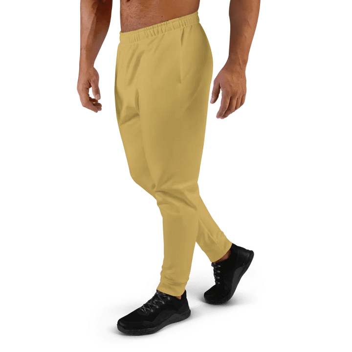 Plain Medium Dark Yellow Light Summer Recycled Polyester Premium Men's Joggers by Treasure Pie product image (2)