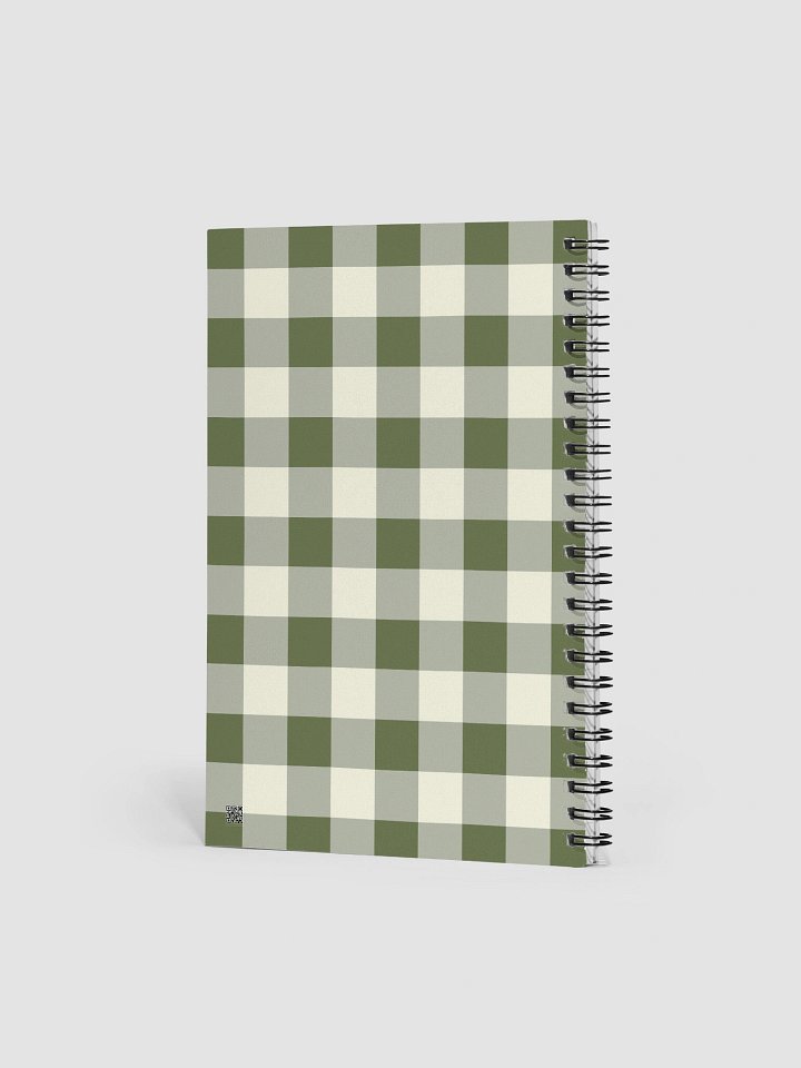 Green & Cream Gingham Boho Bullet Journal – Spiral Notebook with Dotted Pages & Creative Planner product image (2)