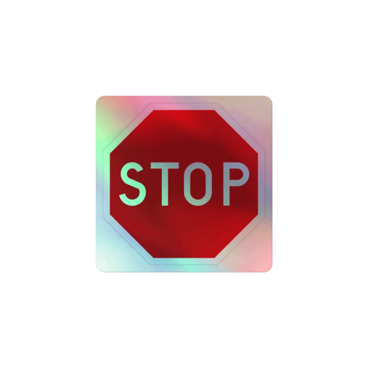 "STOP" Holographic Stop Sign Sticker product image (1)