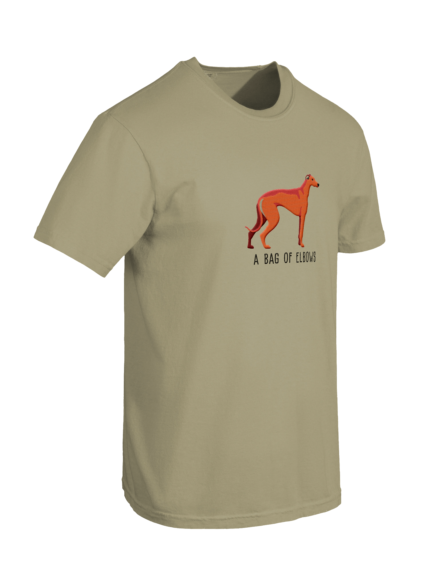 A Bag of Elbows T-Shirt(Embroidered) of a Greyhound(Red) product image (46)