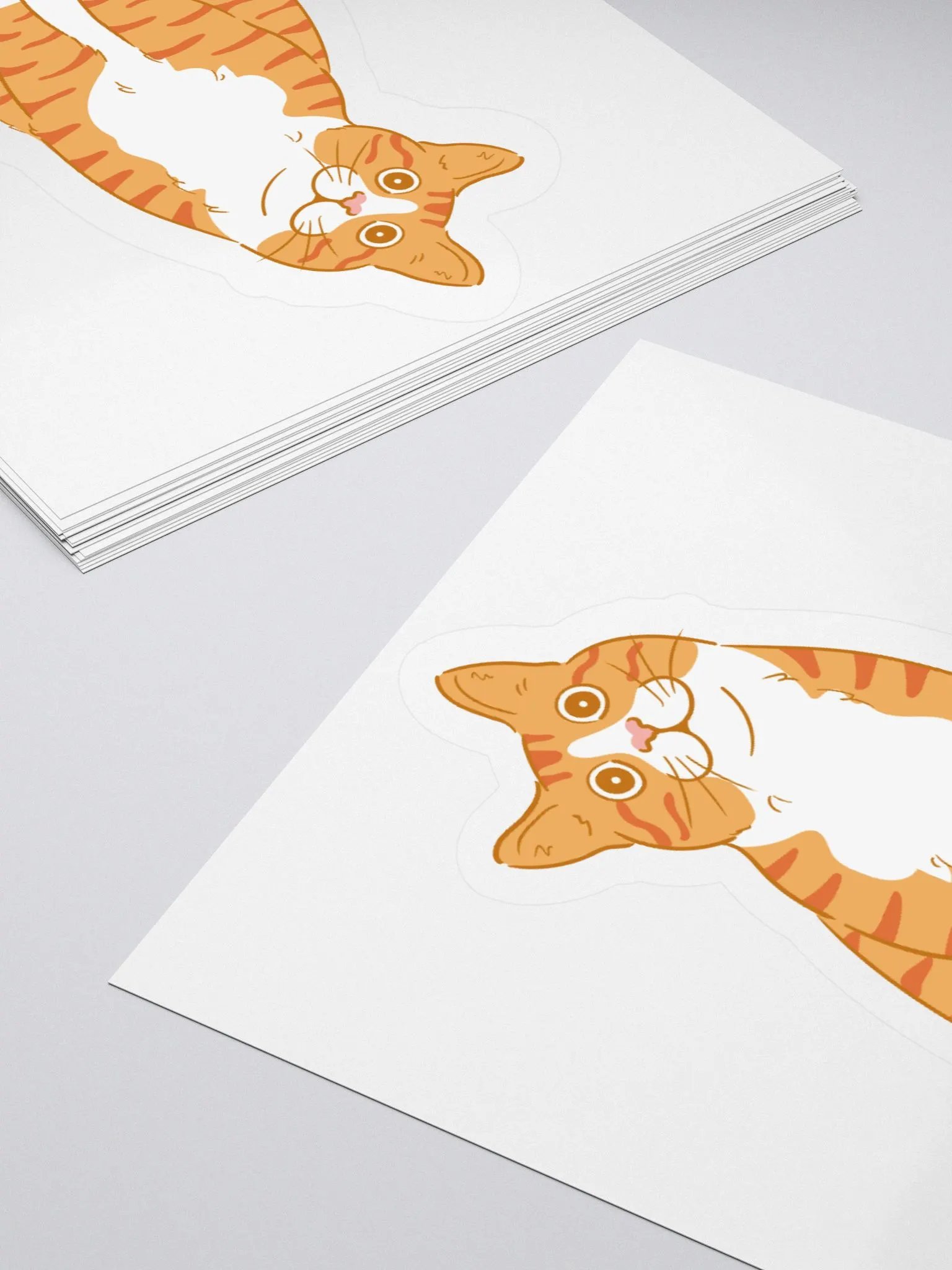 Curious Orange Tabby Cat Sticker - Funny Head Tilt Cat product image (4)