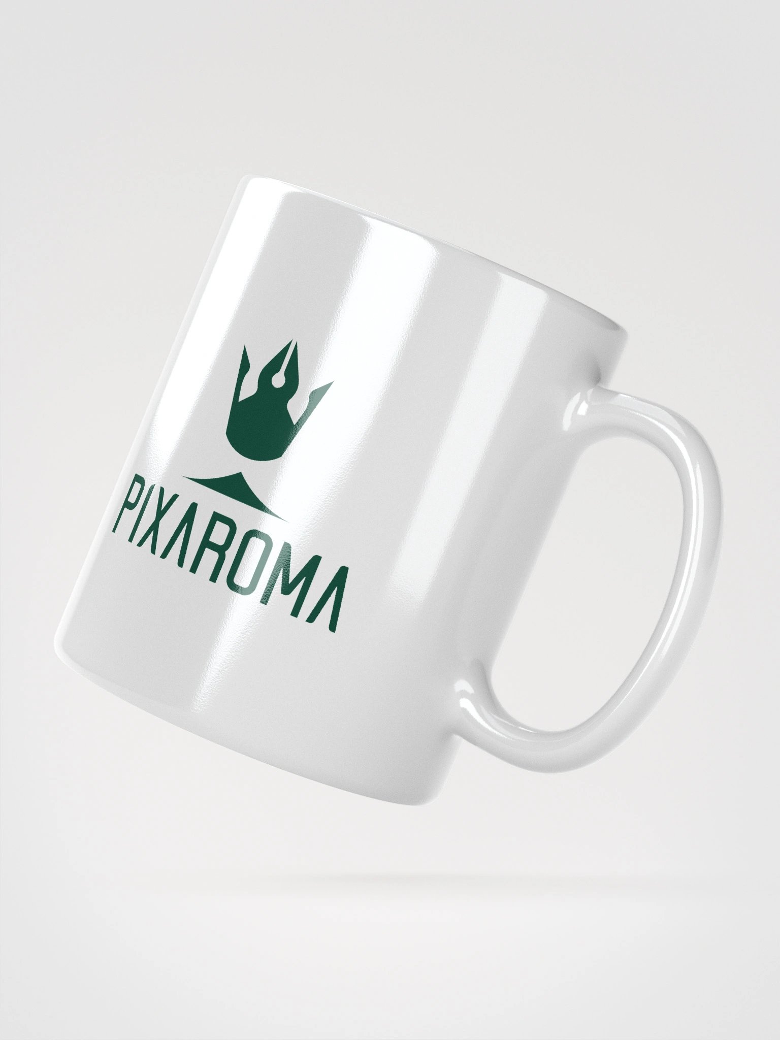 Pixaroma Green Logo White Mug product image (4)