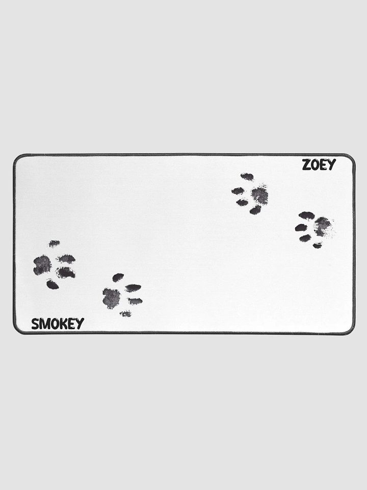 Smokey & Zoey Paw Print Desk Mat (White) product image (1)