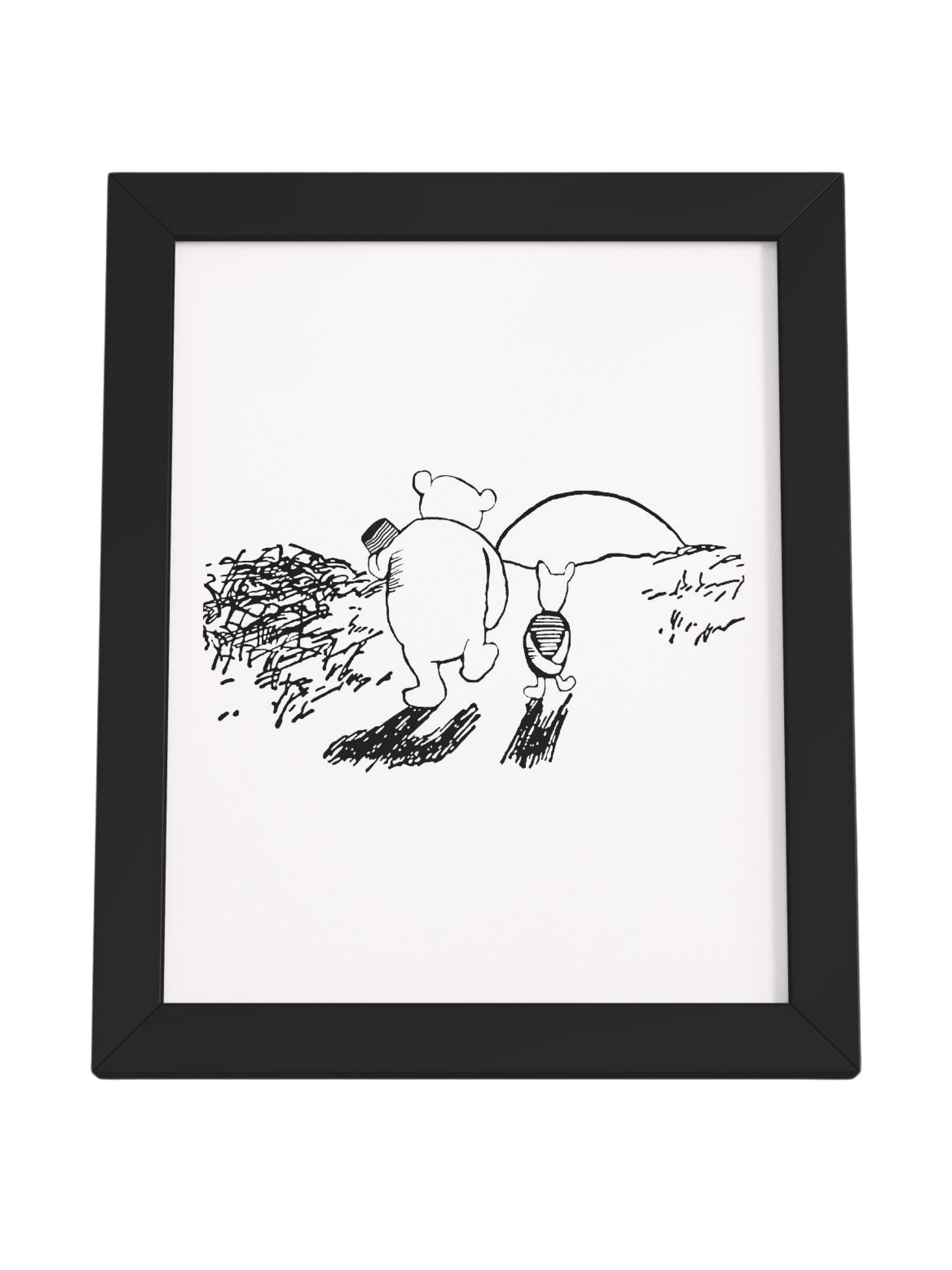 Pooh Bear and Piglet Walking and Sunset Framed Artwork product image (1)