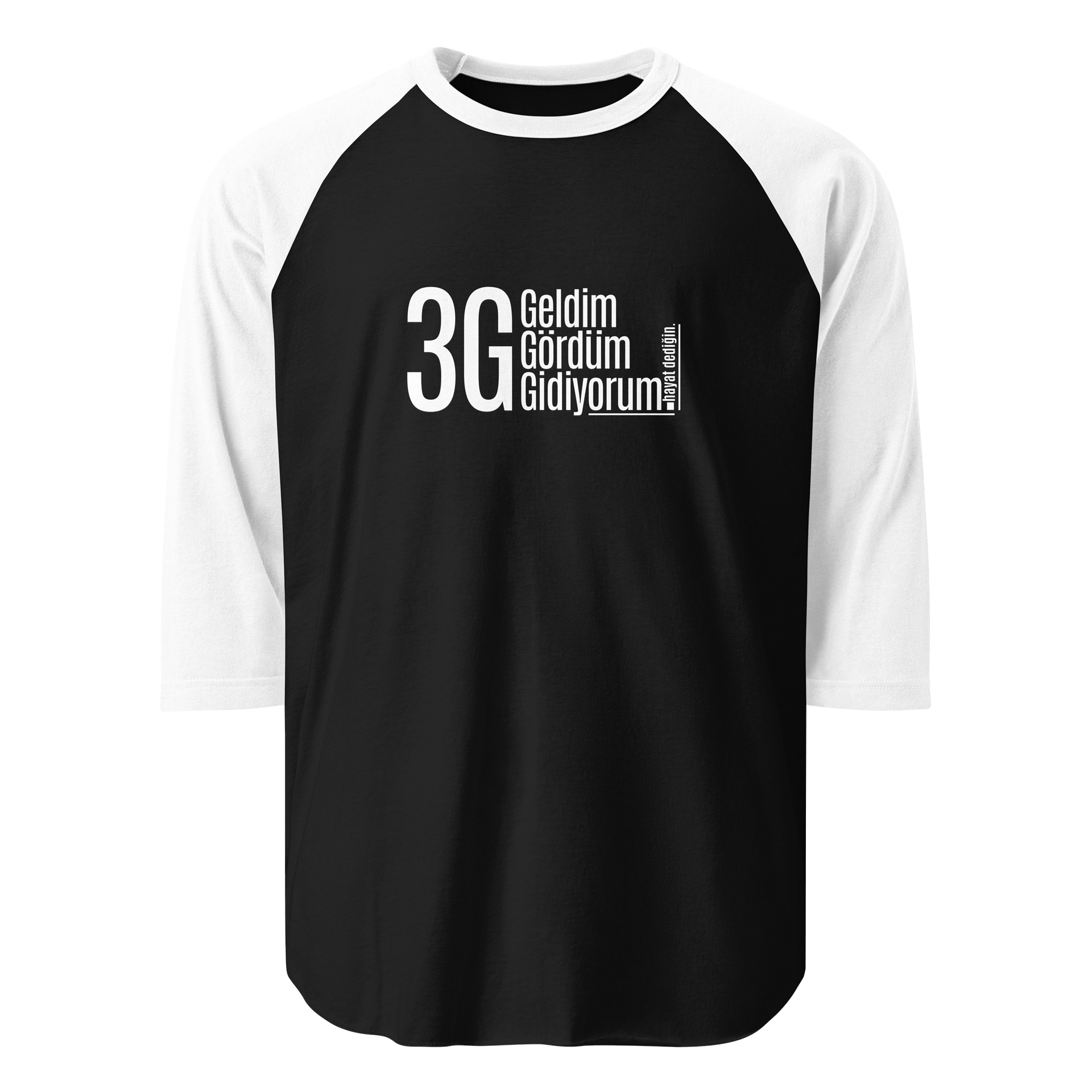 3G Stil Hareketi: "Geldim Gördüm Gidiyorum" Tasarımlı Tultex Fine Jersey Raglan (Baseball) Süper Yumuşak Tişört product image (1)