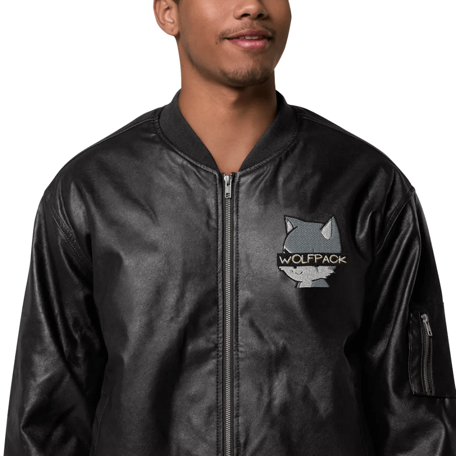 Faux Leather WOLFPACK Jacket (Chibi Wolf) product image (6)