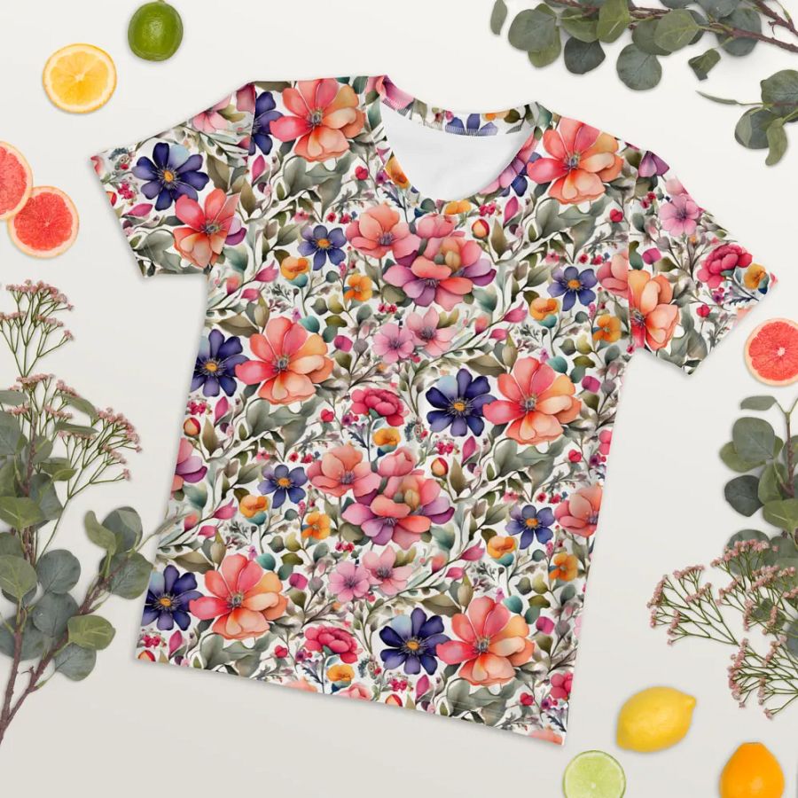 Floral Pattern All Over Print T-shirt product image (7)