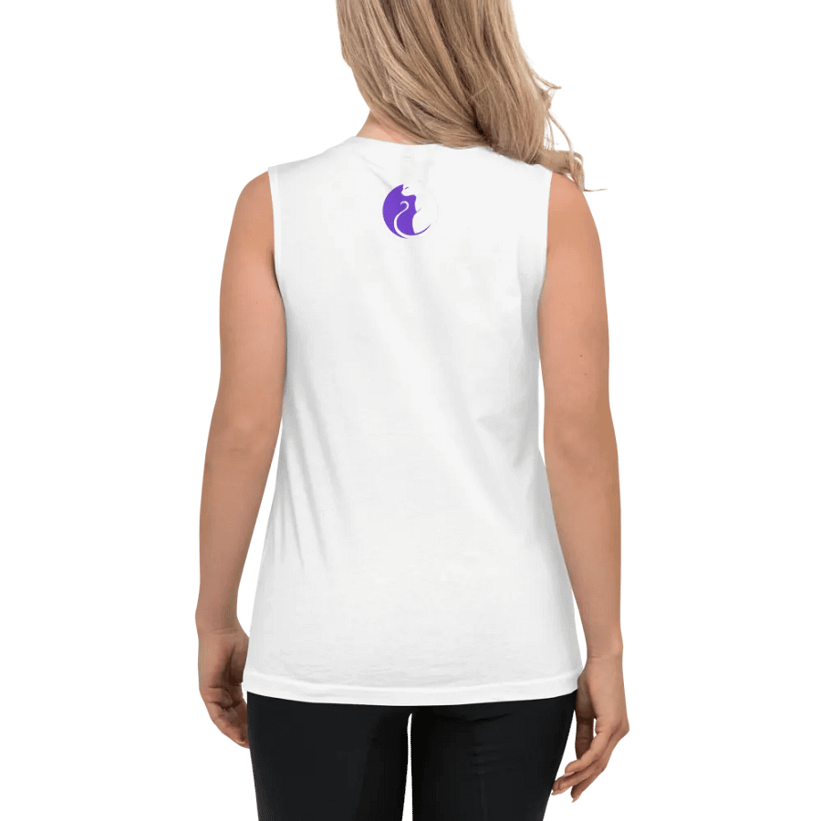 KawaiiKitten Essential Power White Muscle Tank product image (4)