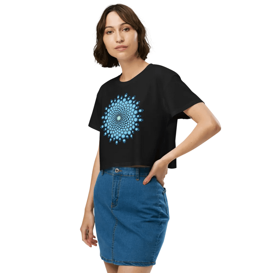 Blue Dot Mandala Women's Crop Top product image (3)