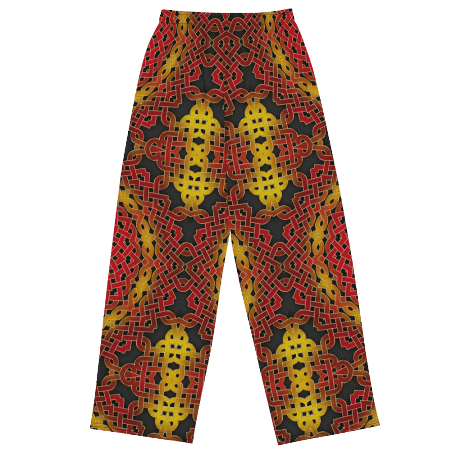 Orange Celtic Spiral Wideleg Pants product image (1)