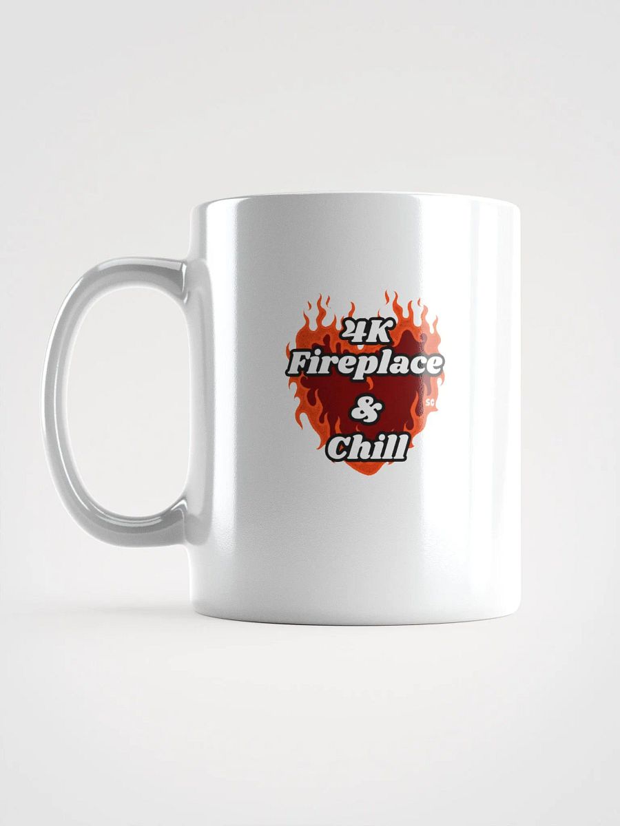 Flaming Heart - 4K Fireplace & Chill | White Glossy Mug product image (6)