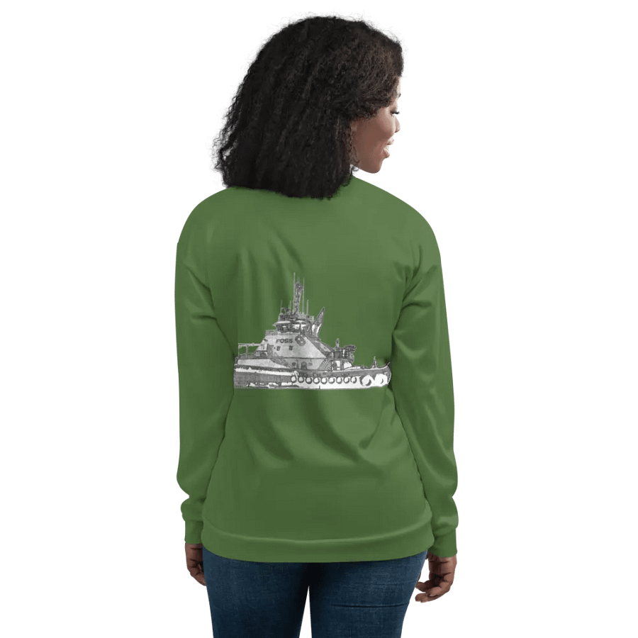 Foss Tugboat Sketch Green Bomber Jacket product image (12)