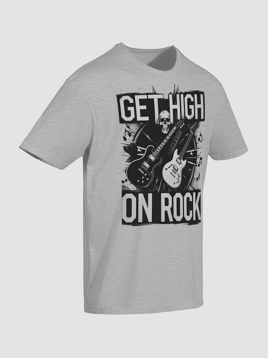 Rock Music-Inspired T-Shirt – Bold 'GET HIGH ON ROCK' Design, Unisex Fit product image (2)