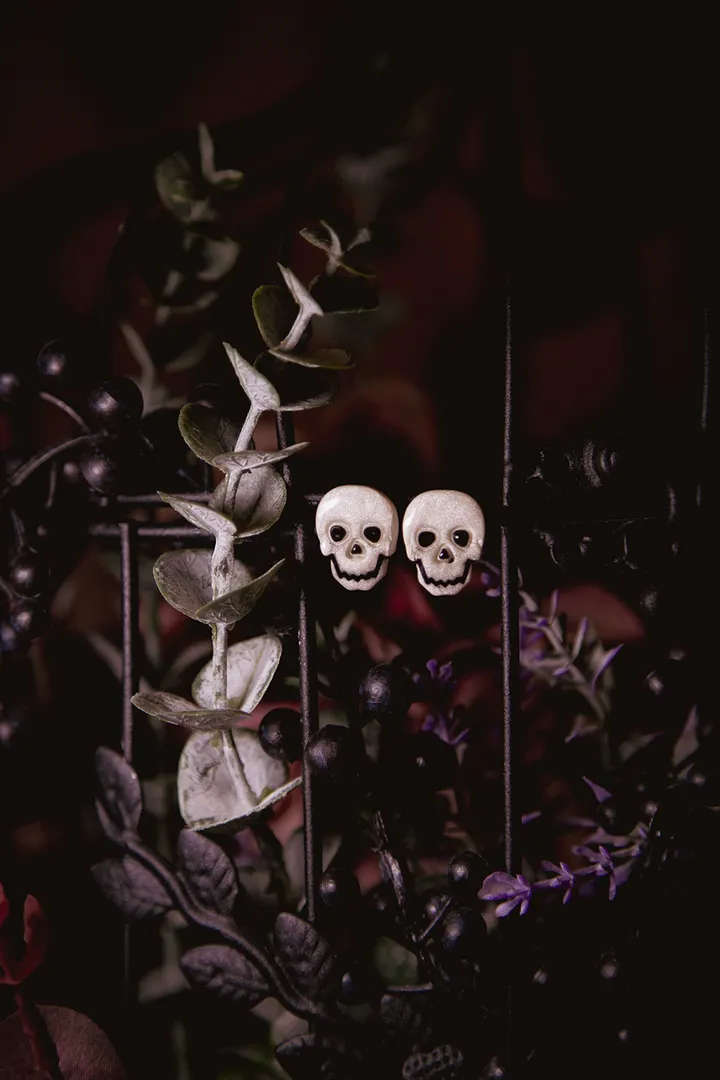 White Skull Studs product image (1)