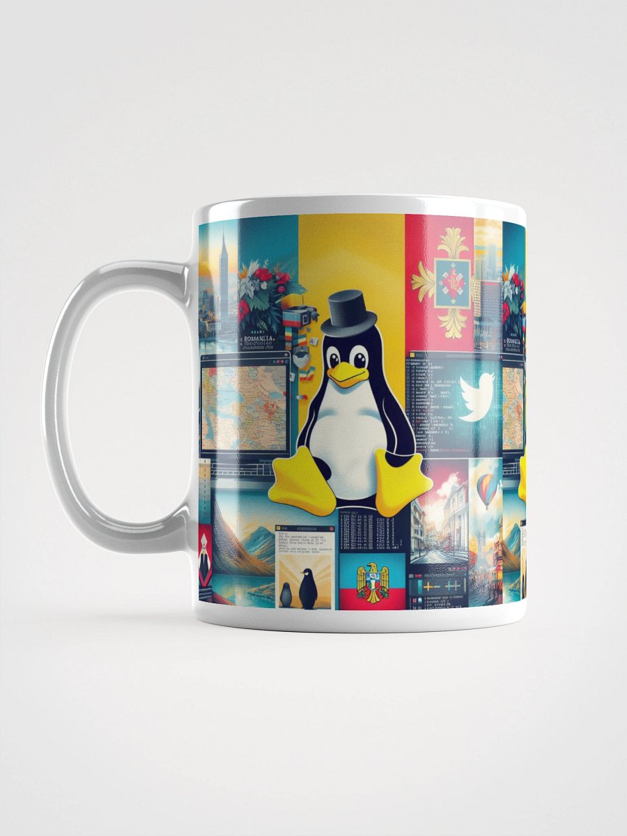 White Glossy Mug TUX product image (6)