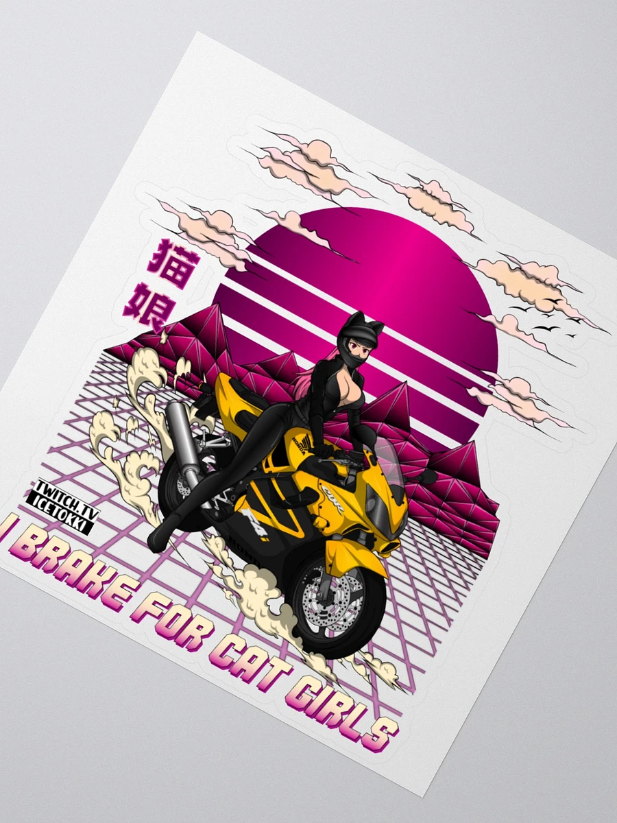 Biker Cat Girl Sticker product image (2)