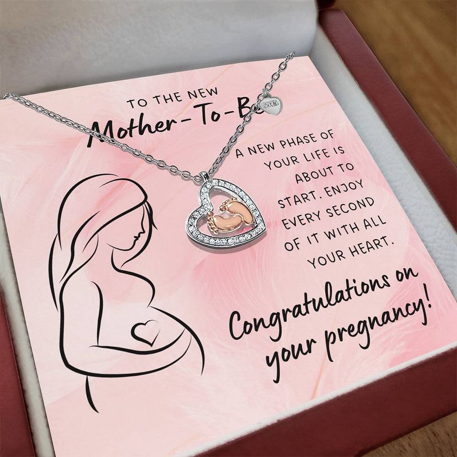 To the New Mother-To-Be Baby Feet Heart Necklace – New Phase Of Your Life product image (2)