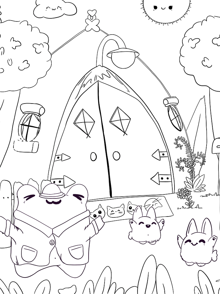Frog House Coloring Page- April Reward product image (1)