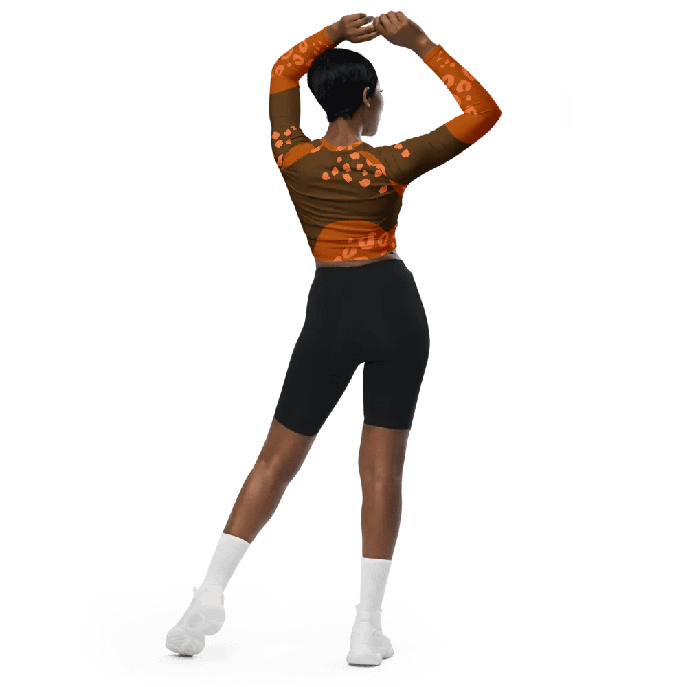 Orange Dynamic Animal Print Crop Top product image (5)