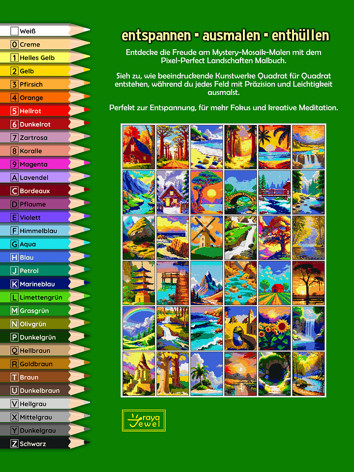 Pixel-Perfect Landschaften Pixel Malbuch nach Zahlen - Druckbares PDF product image (2)