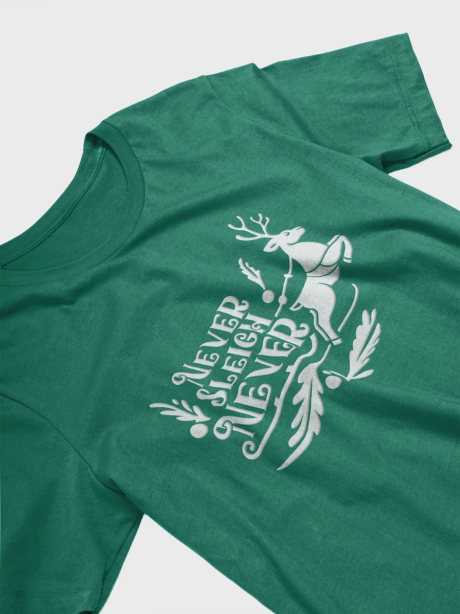 Never Sleigh Never (Design 3) - Green/Red Shirt product image (4)