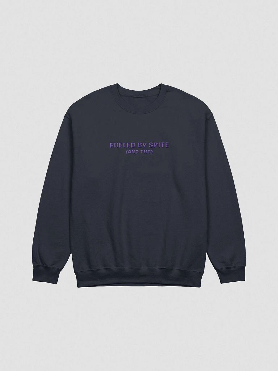 FUELED BY SPITE (purple thread) embroidered classic crewneck product image (1)