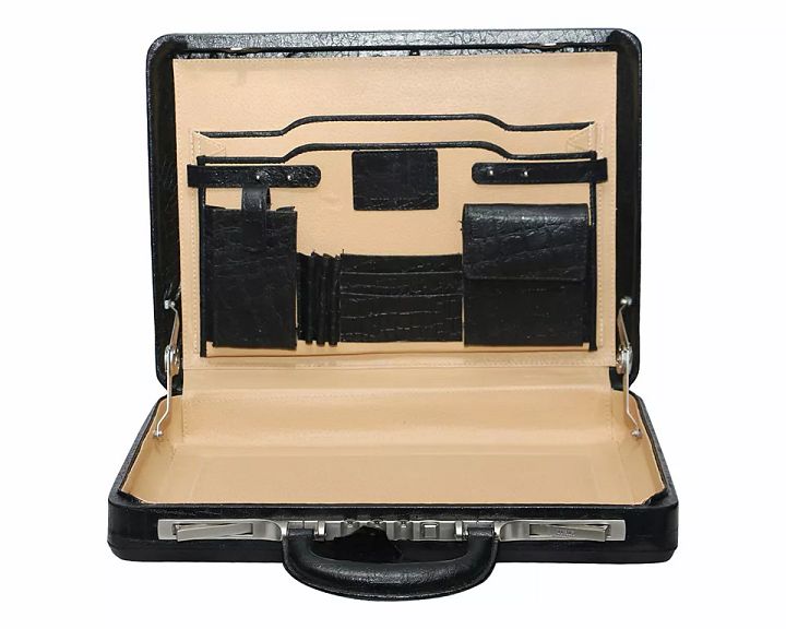 L V Leather Briefcase For Men Office Attache Case Hard Document Briefcase Bag product image (1)
