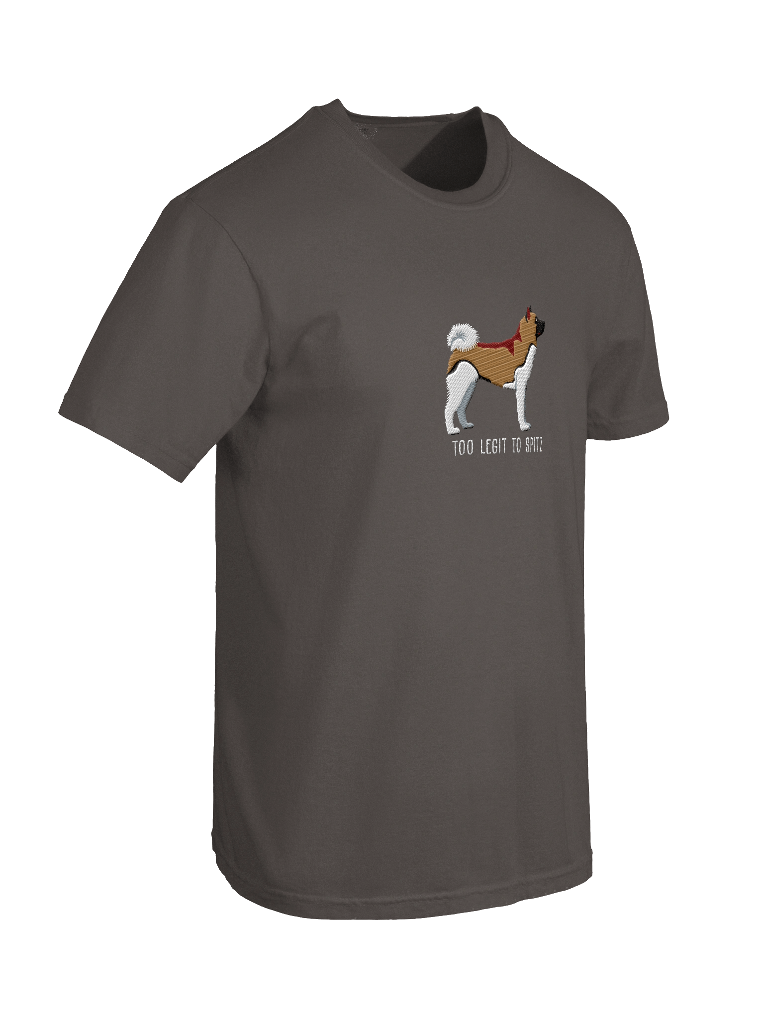 Too Legit to Spitz T-Shirt(Embroidered) of an American Akita(Brown) product image (48)