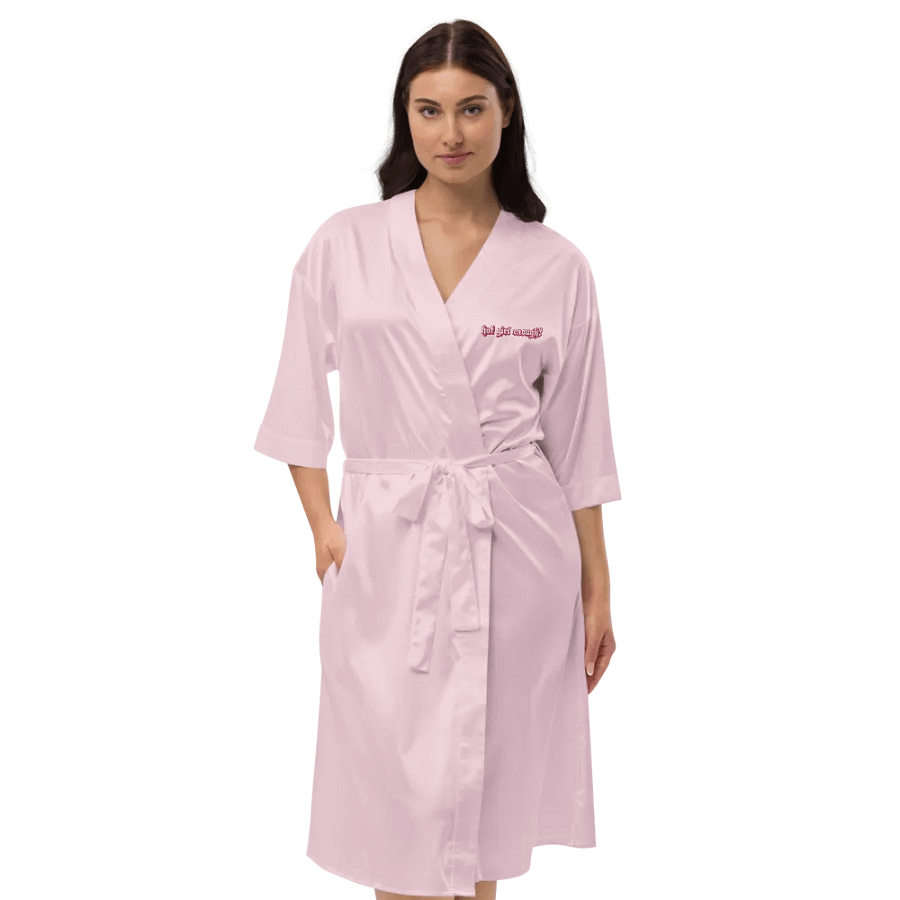 Hot Girl Enough? Pink Satin Robe product image (4)