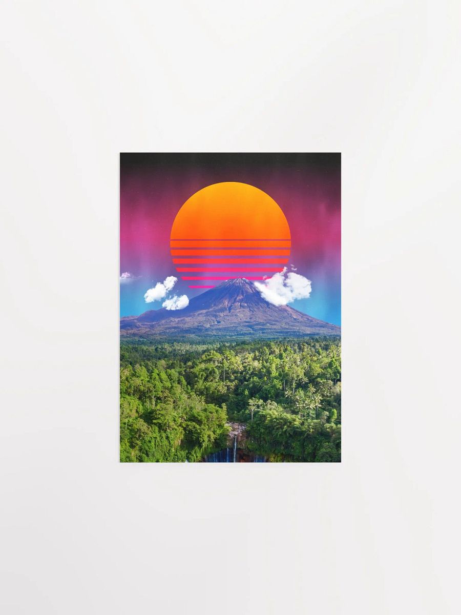 Synthwave sunset & mountain — space vintage retro collage art, 50s cosmic futuristic sci-fi collage, surreal collage art product image (6)