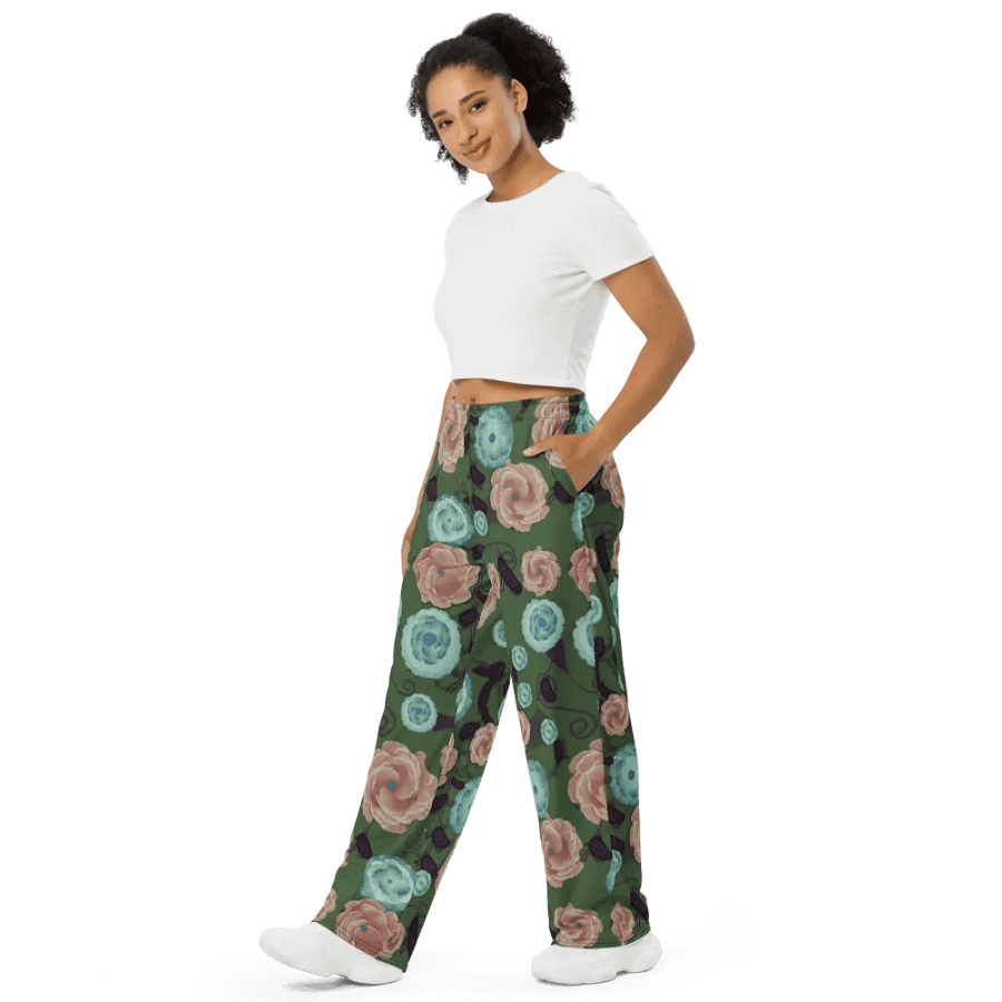 Earthy Peach and Turquoise Wideleg Pants product image (4)