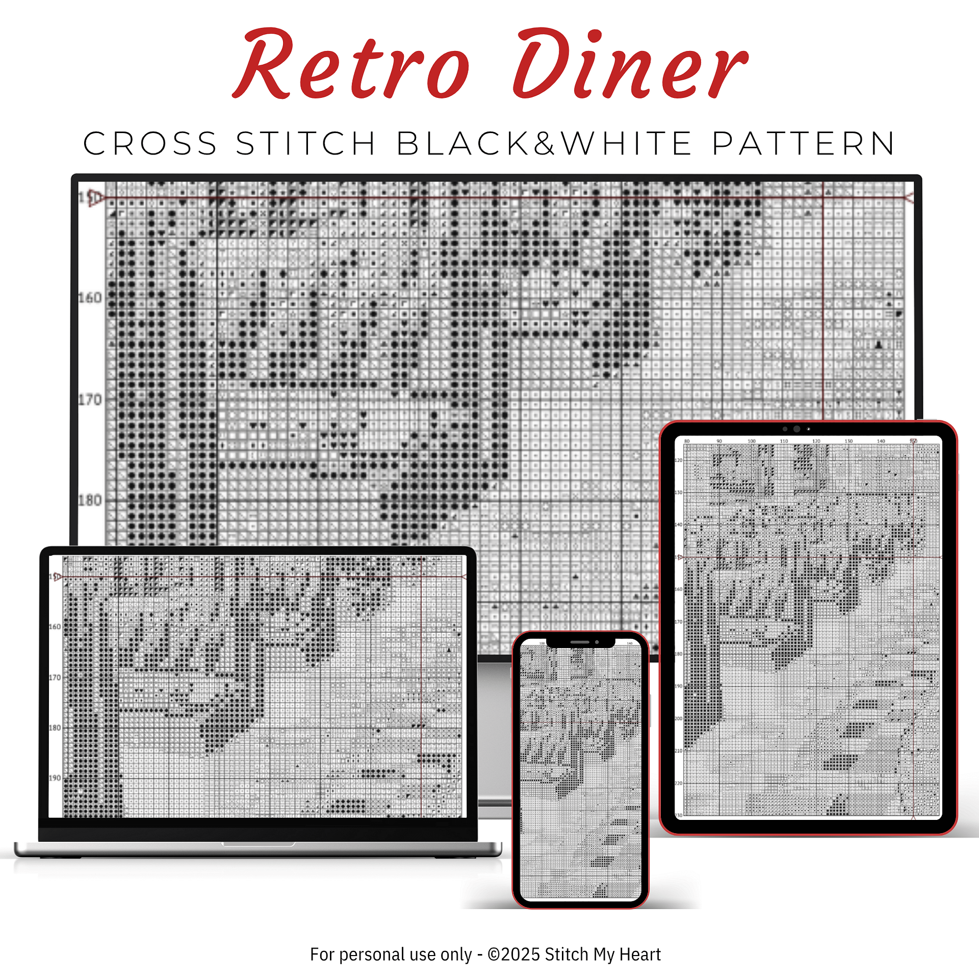 Retro Diner Cross Stitch Pattern product image (4)