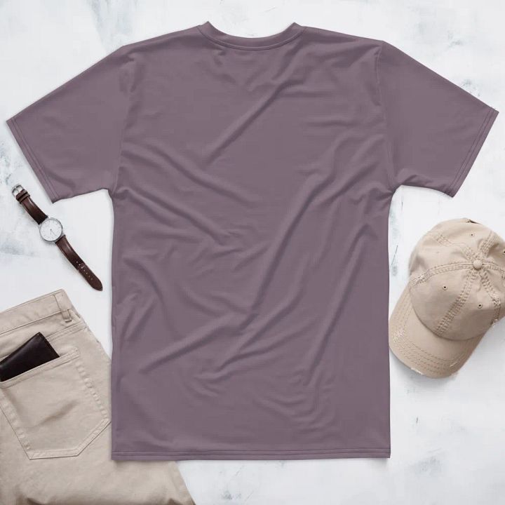 Plain Faded Orchid Grey Soft Summer Men's Crewneck Polyester Heavyweight Premium T-Shirt by Treasure Pie product image (2)
