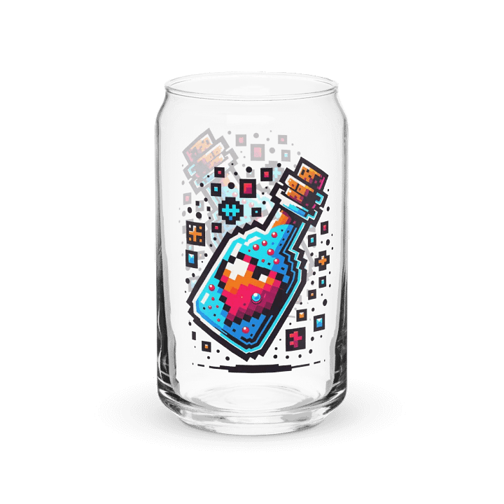 16 oz Double Wall Clear Plastic Tumbler with Pixelated Healing Potion Bottle Art – Featuring Red Heart Icon 💖 product image (1)