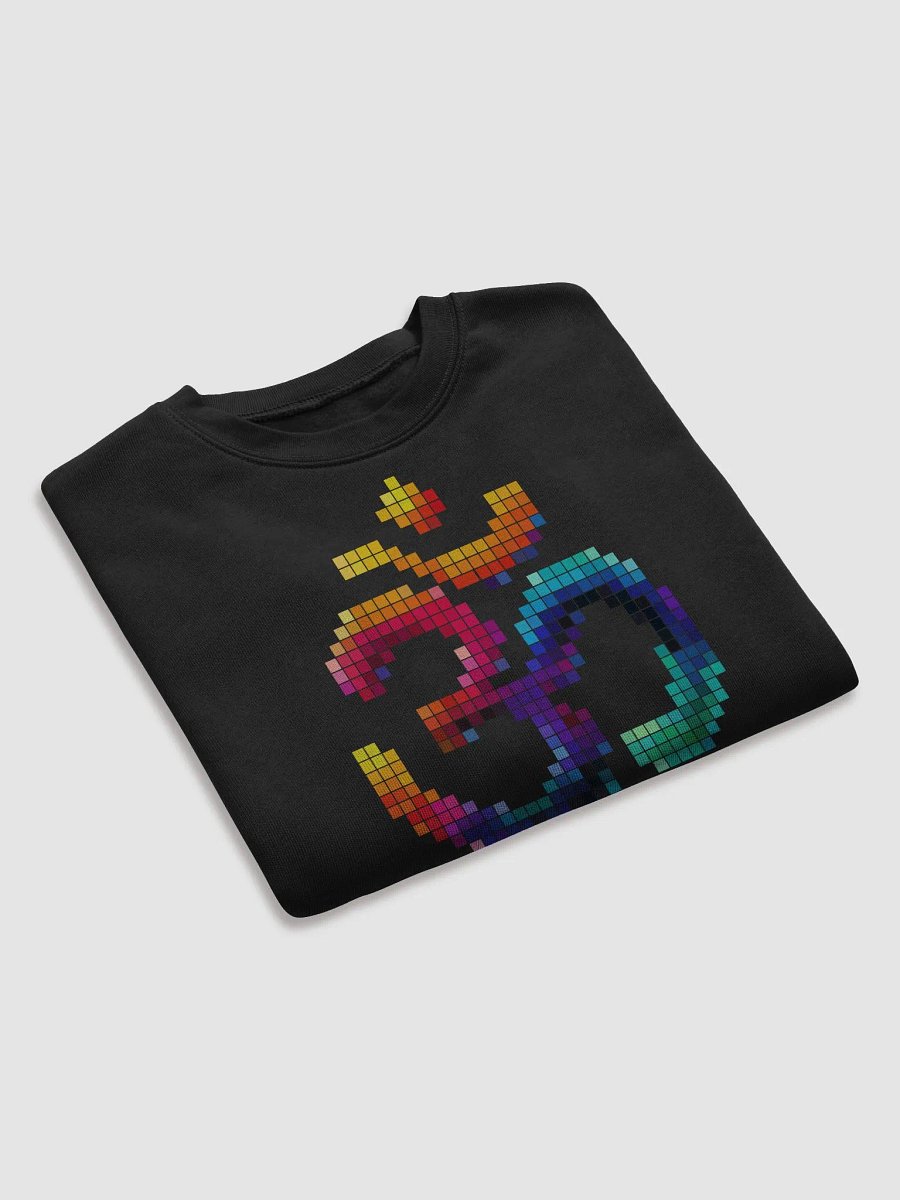 Pixelated Om Symbol Fleece Crop Sweatshirt product image (14)