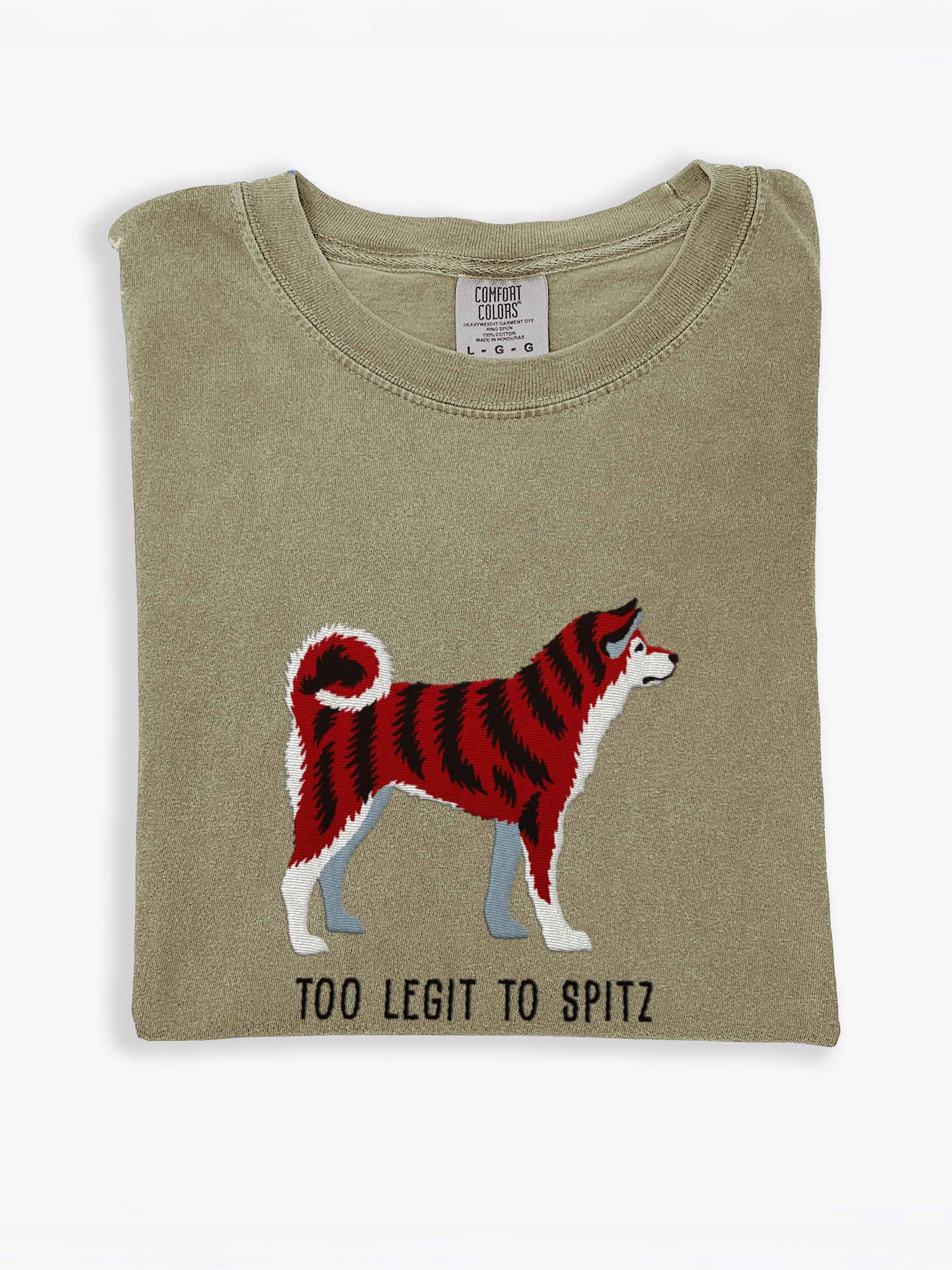 Too Legit to Spitz T-Shirt(Embroidered) of a Japanese Akita Inu(Red Brindle) product image (1)