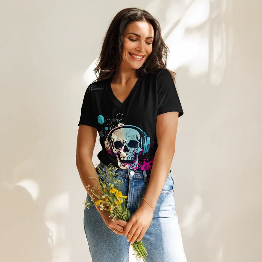 Groove Reaper Fitted V-Neck Tee product image (11)
