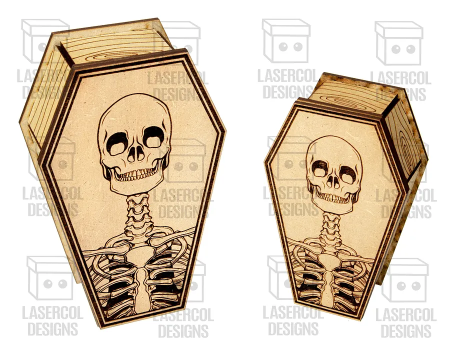 Halloween Coffin Box Set 1 (2 Sizes) - Laser Cut Files product image (7)