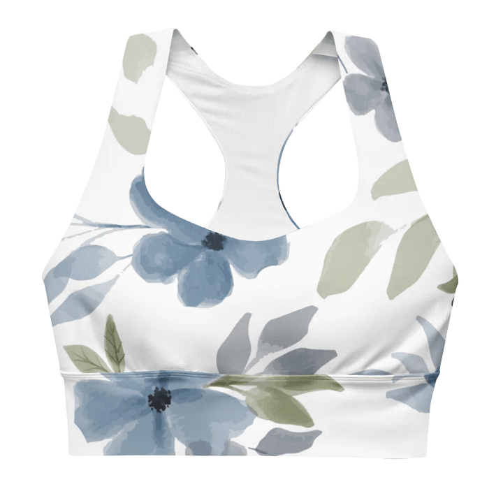 Blue Blossom Recycled Longline Sports Bra product image (1)