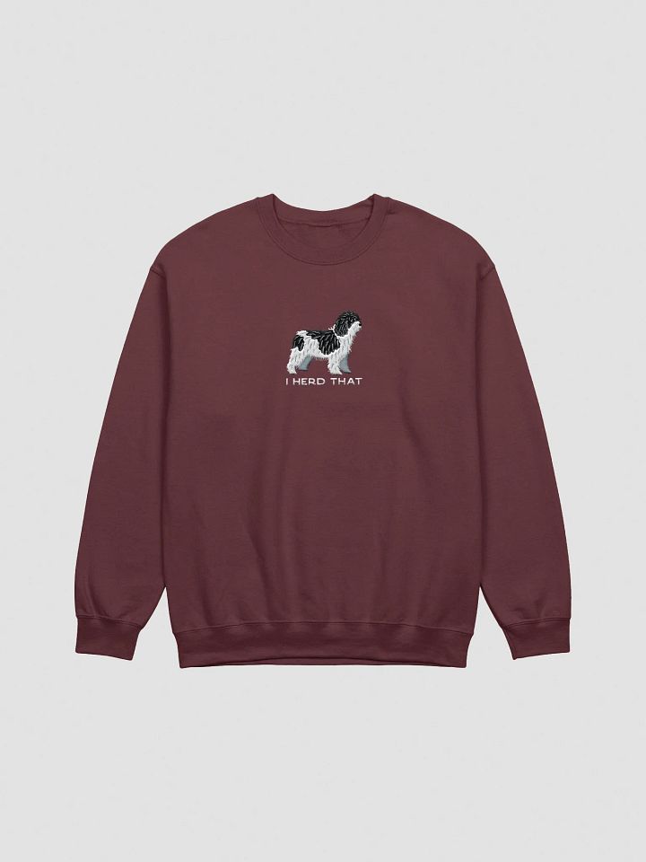I Herd That Sweatshirt (Embroidered) of a Spanish Water Dog(Black & White) product image (4)